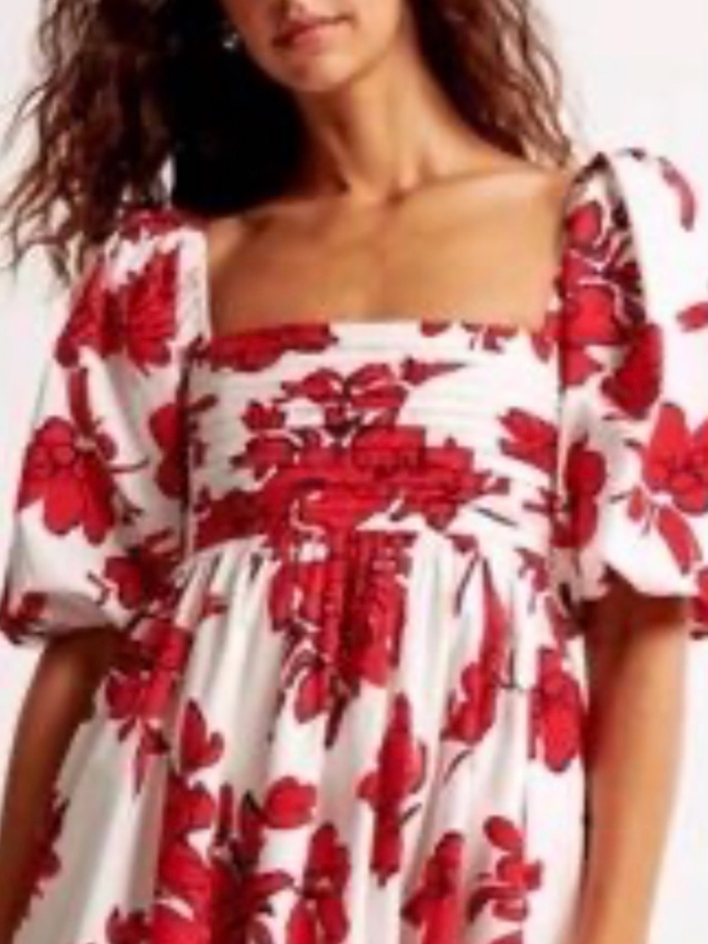 Abercrombie & Fitch Emerson Ruched Puff Sleeve Floral Mini Dress M Petite